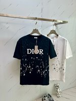 Dior mirror quality
 Clothing T-Shirt Black Blue Dark White Unisex Fashion Short Sleeve