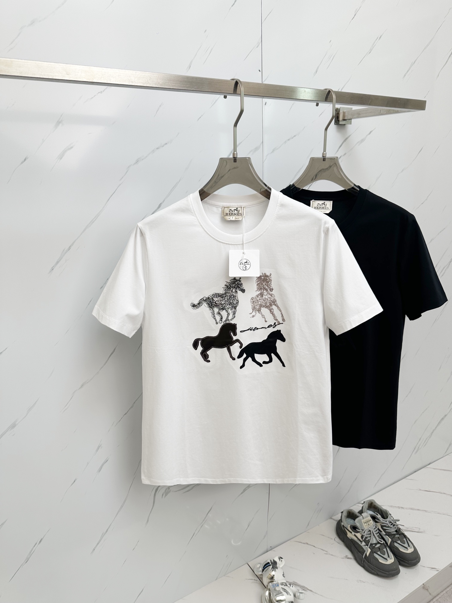 Hermes Clothing T-Shirt Cotton Spring/Summer Collection Fashion Short Sleeve