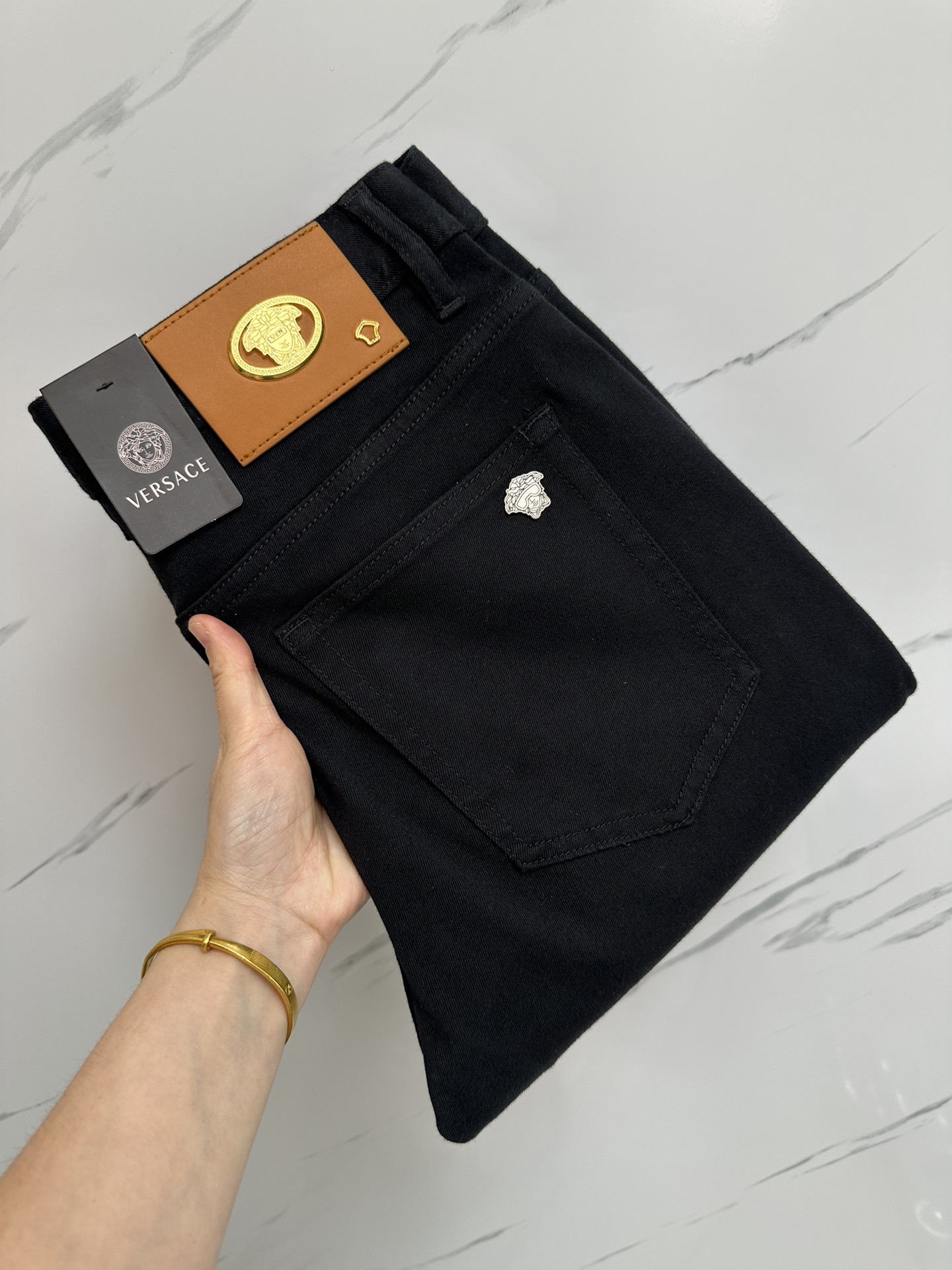 Versace Jeans Noir Original Superbe, Coupe Confortable, Tailles 29-38