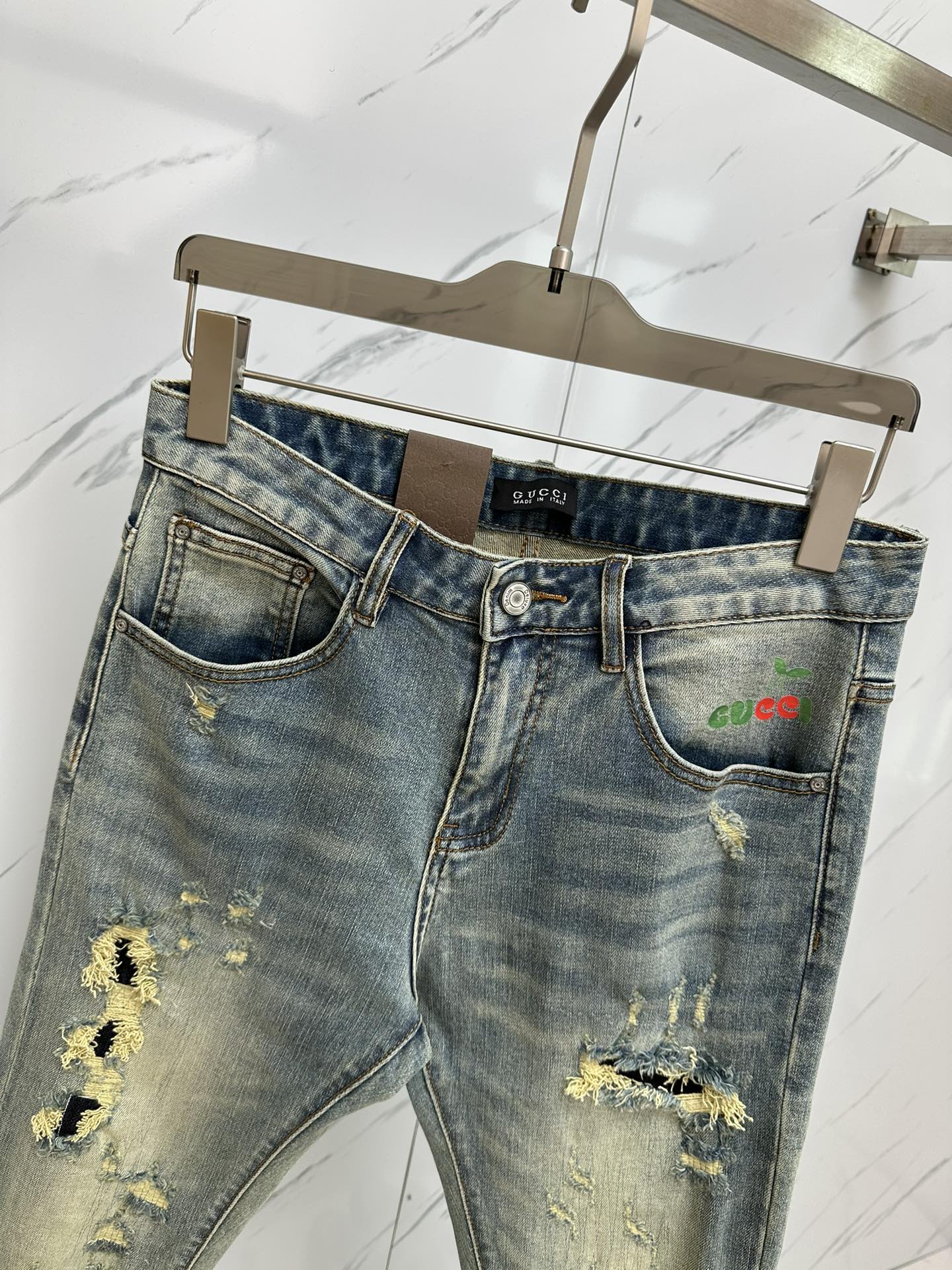 Gucci Men's Distressed Denim Jeans with Logo Detail, Sizes 29-38 5 i1732445372 9642 4