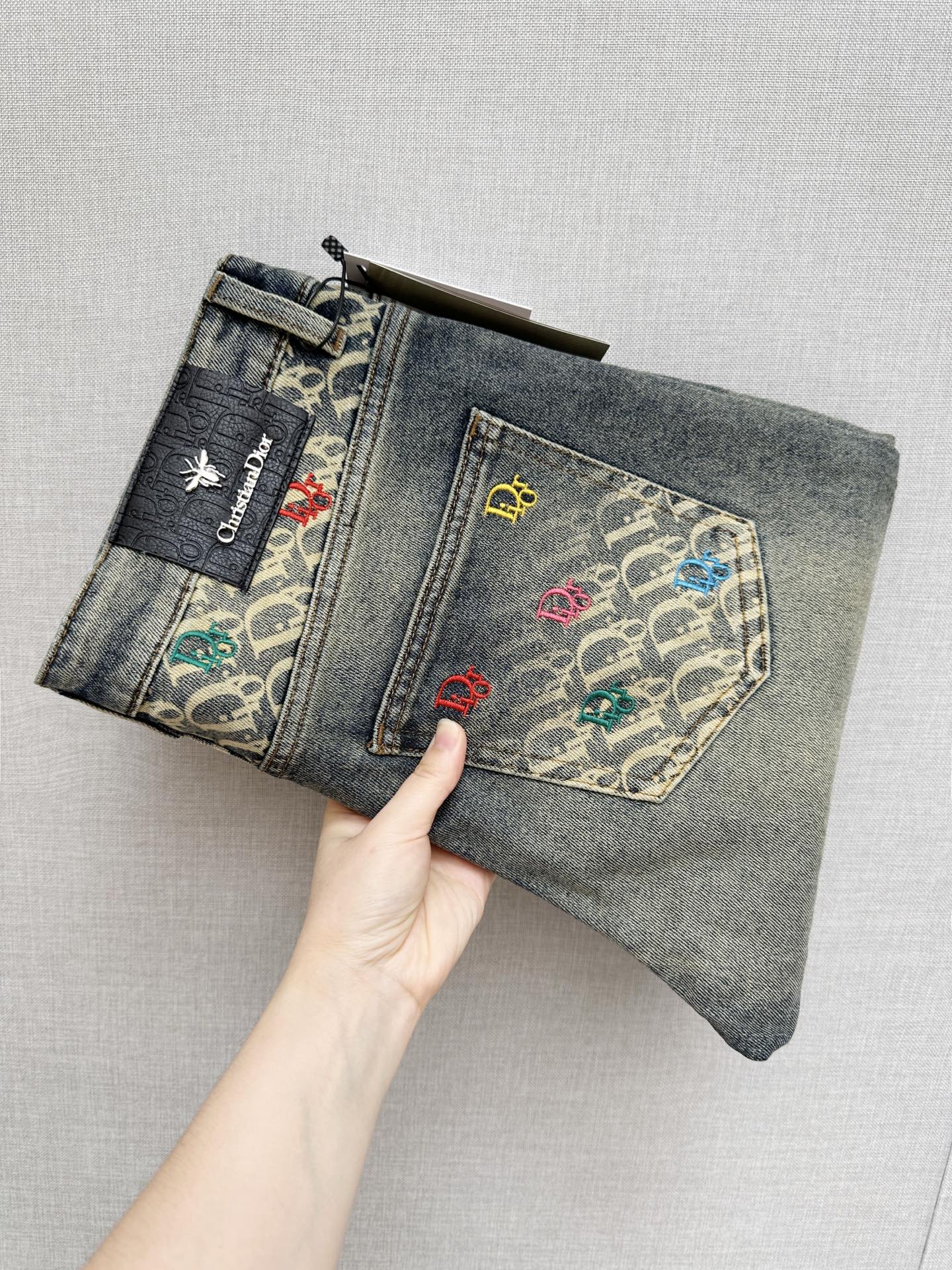P190 DIOR nuevos productos en el mostrador, jeans originales, producción original de alta resistencia, diseño de LOGO c…