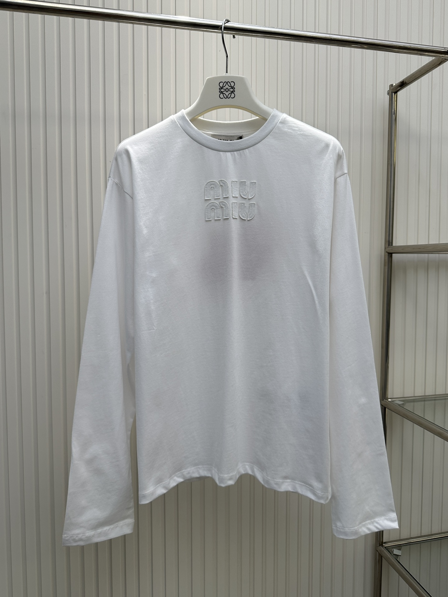 MiuMiu mirror quality
 Clothing T-Shirt Embroidery Long Sleeve