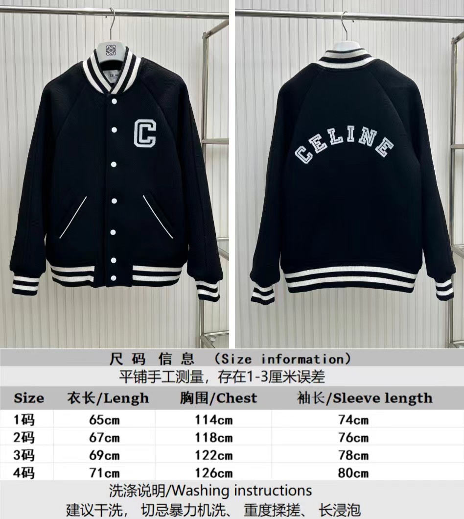 Celine Clothing Coats & Jackets Embroidery Wool