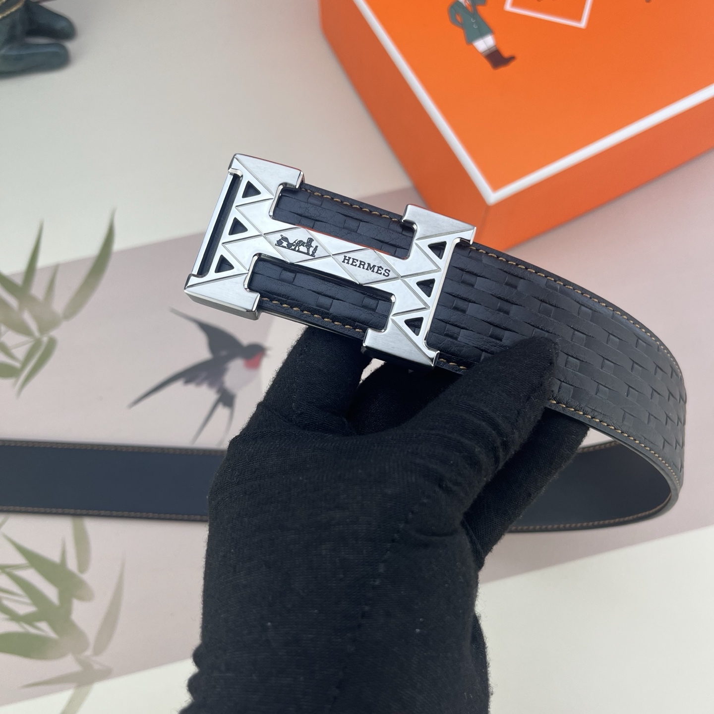 爱马仕💕 特种皮腰带系列 ，原厂五金精品不锈钢扣，手感柔软舒适 宽3.8CM。