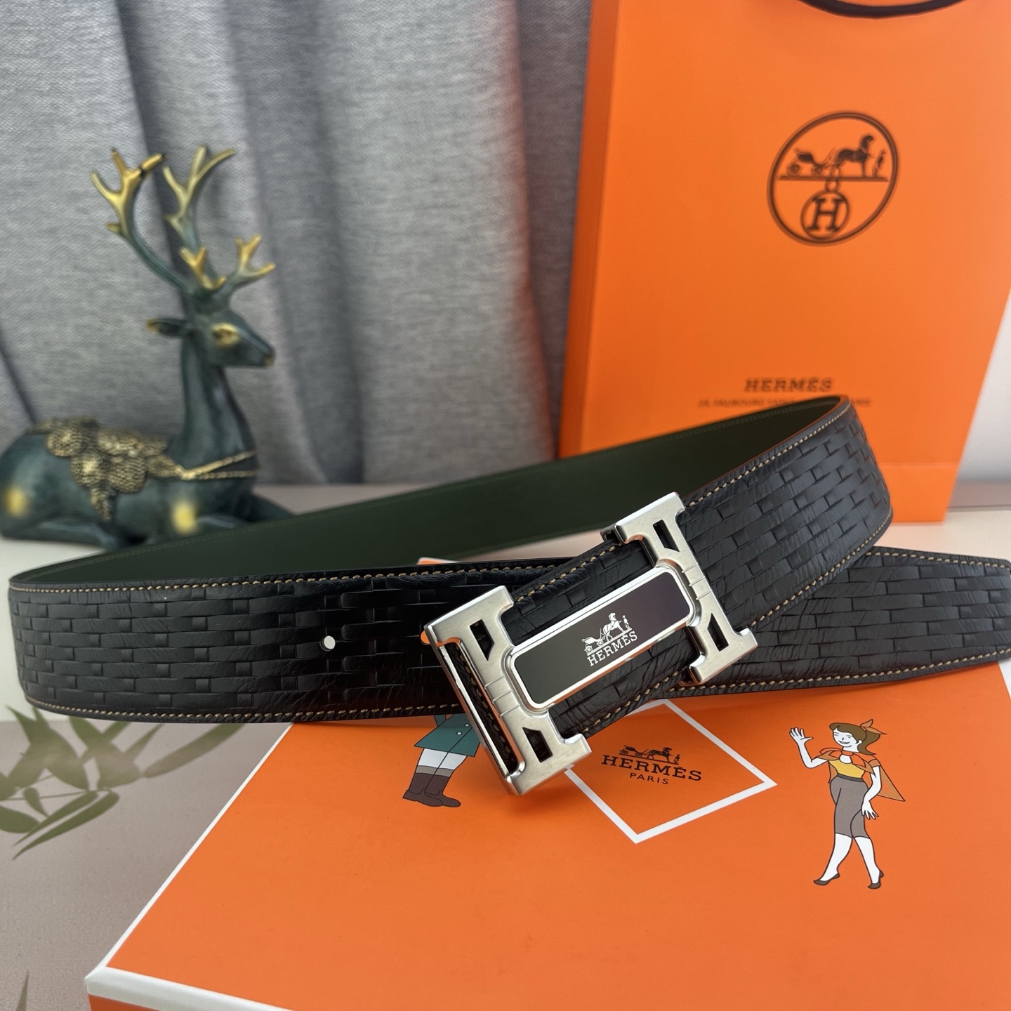 爱马仕💕 特种皮腰带系列 ，原厂五金精品不锈钢扣，手感柔软舒适 宽3.8CM。