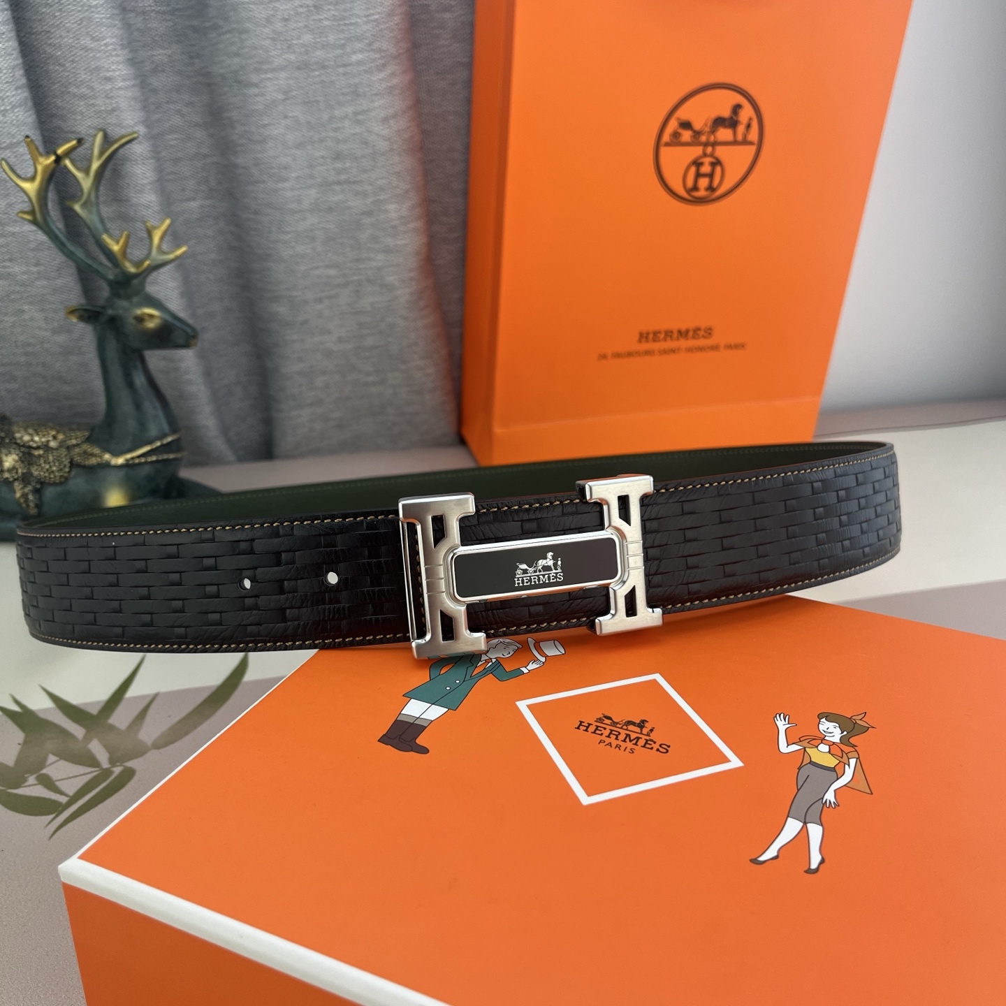 爱马仕💕 特种皮腰带系列 ，原厂五金精品不锈钢扣，手感柔软舒适 宽3.8CM。