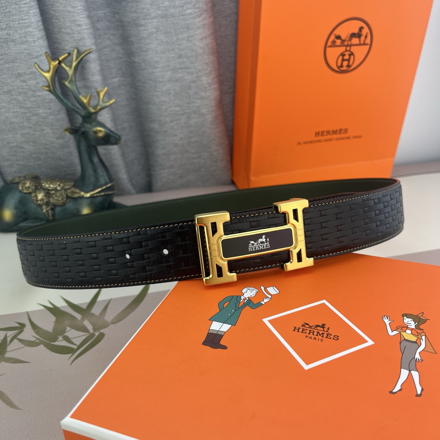 爱马仕💕 特种皮腰带系列 ，原厂五金精品不锈钢扣，手感柔软舒适 宽3.8CM。