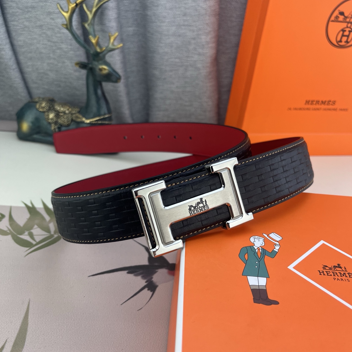 爱马仕💕 特种皮腰带系列 ，原厂五金精品不锈钢扣，手感柔软舒适 宽3.8CM。