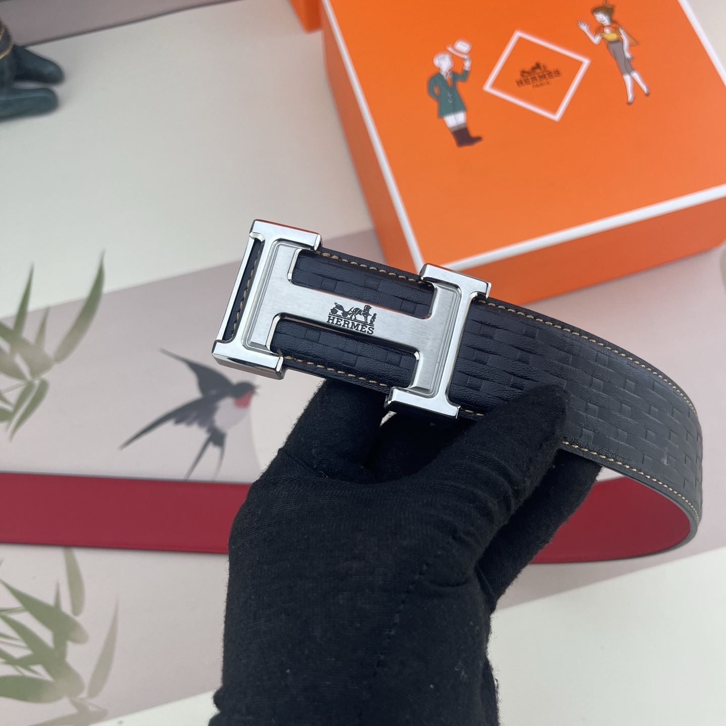 爱马仕💕 特种皮腰带系列 ，原厂五金精品不锈钢扣，手感柔软舒适 宽3.8CM。