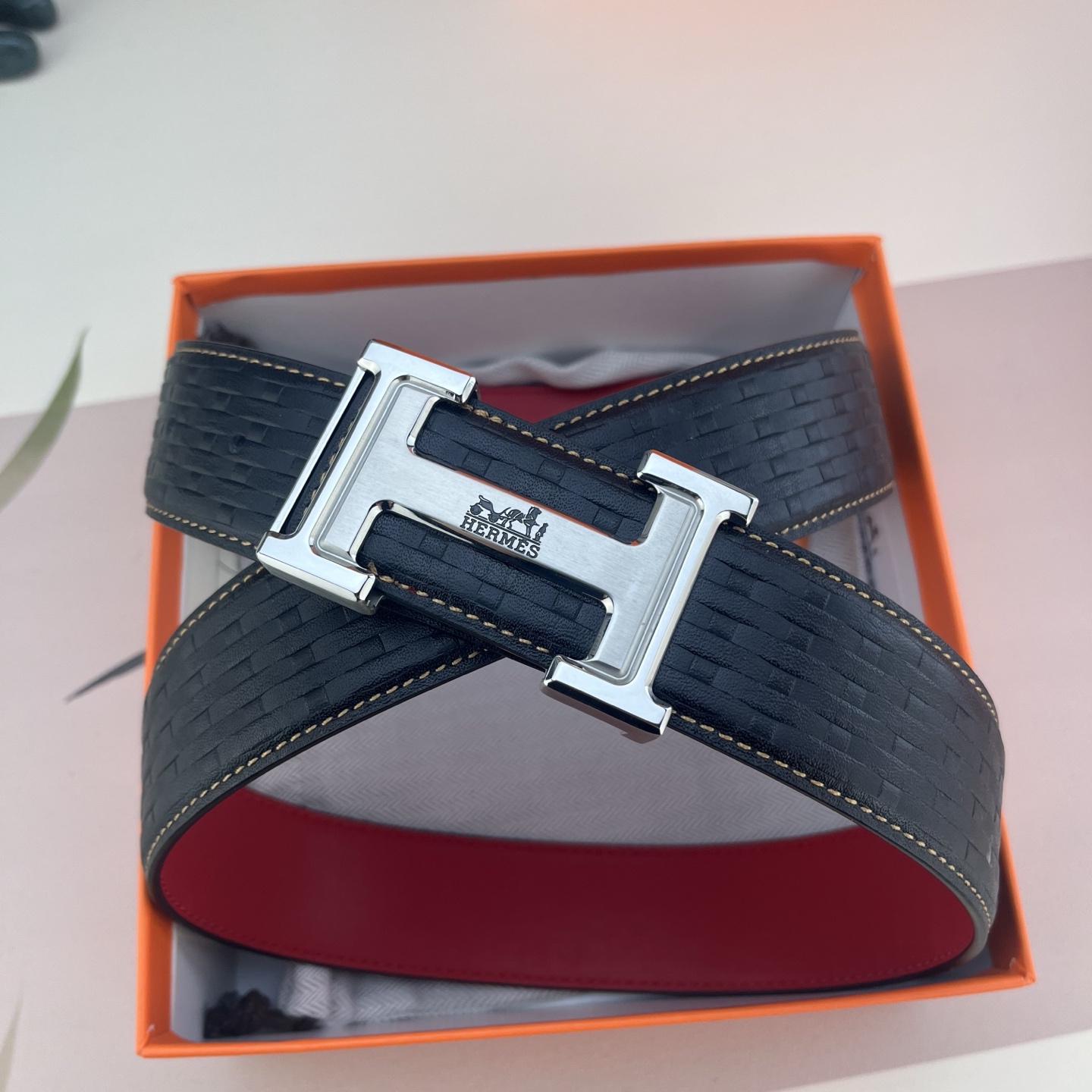 爱马仕💕 特种皮腰带系列 ，原厂五金精品不锈钢扣，手感柔软舒适 宽3.8CM。