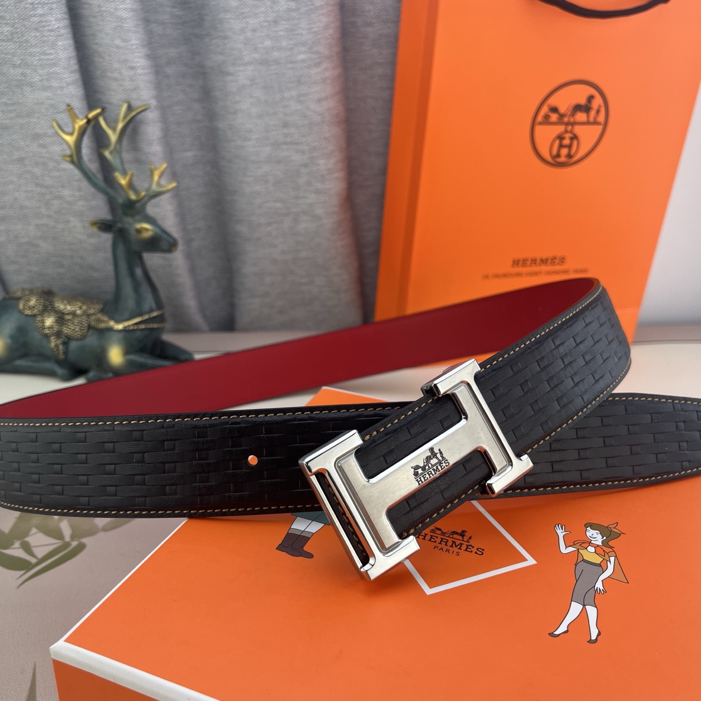 爱马仕💕 特种皮腰带系列 ，原厂五金精品不锈钢扣，手感柔软舒适 宽3.8CM。