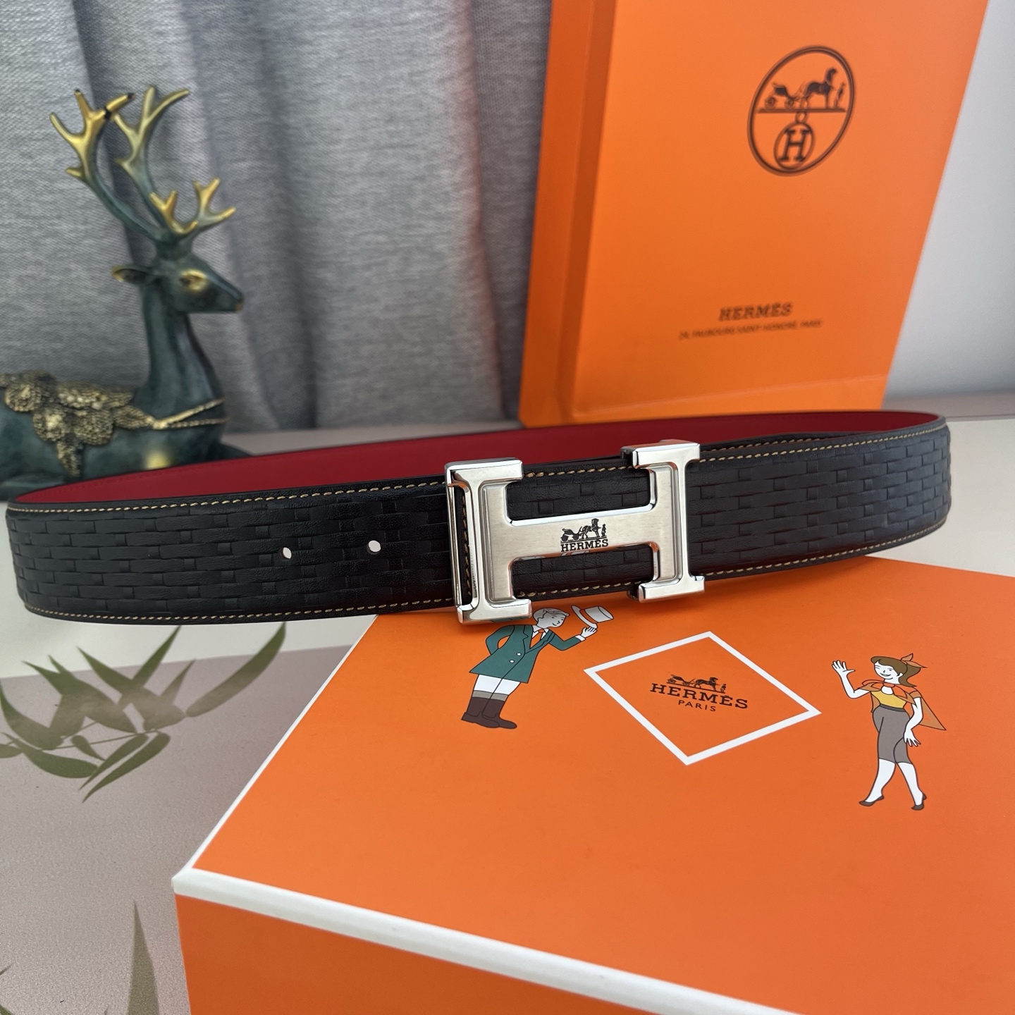 爱马仕💕 特种皮腰带系列 ，原厂五金精品不锈钢扣，手感柔软舒适 宽3.8CM。