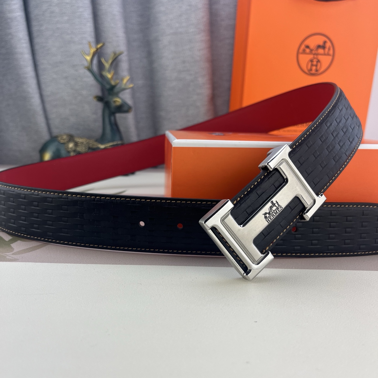 爱马仕💕 特种皮腰带系列 ，原厂五金精品不锈钢扣，手感柔软舒适 宽3.8CM。