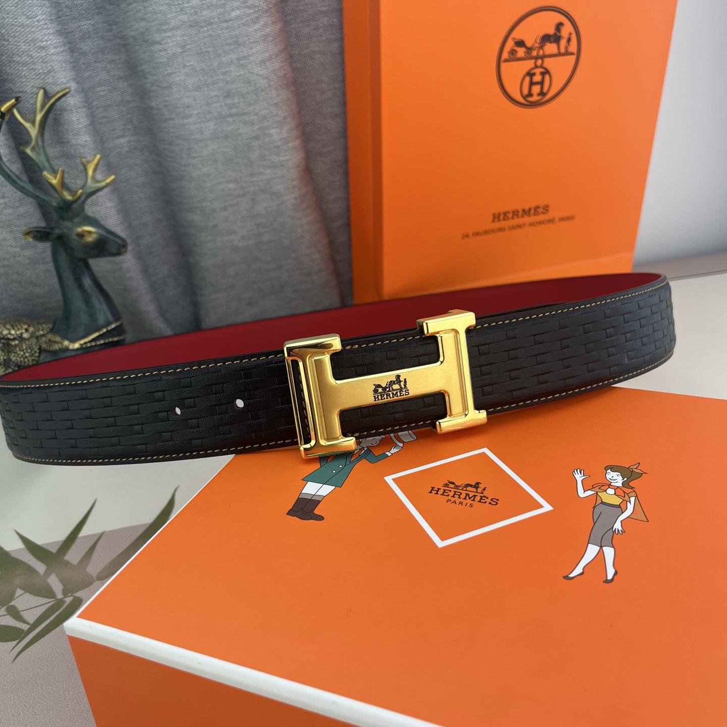 爱马仕💕 特种皮腰带系列 ，原厂五金精品不锈钢扣，手感柔软舒适 宽3.8CM。