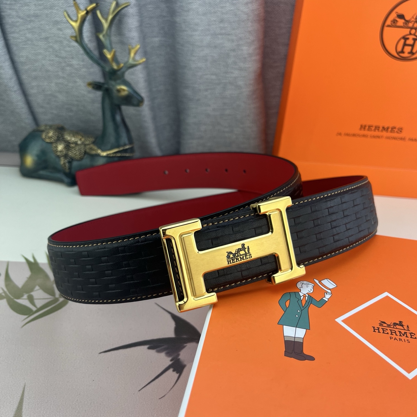 爱马仕💕 特种皮腰带系列 ，原厂五金精品不锈钢扣，手感柔软舒适 宽3.8CM。