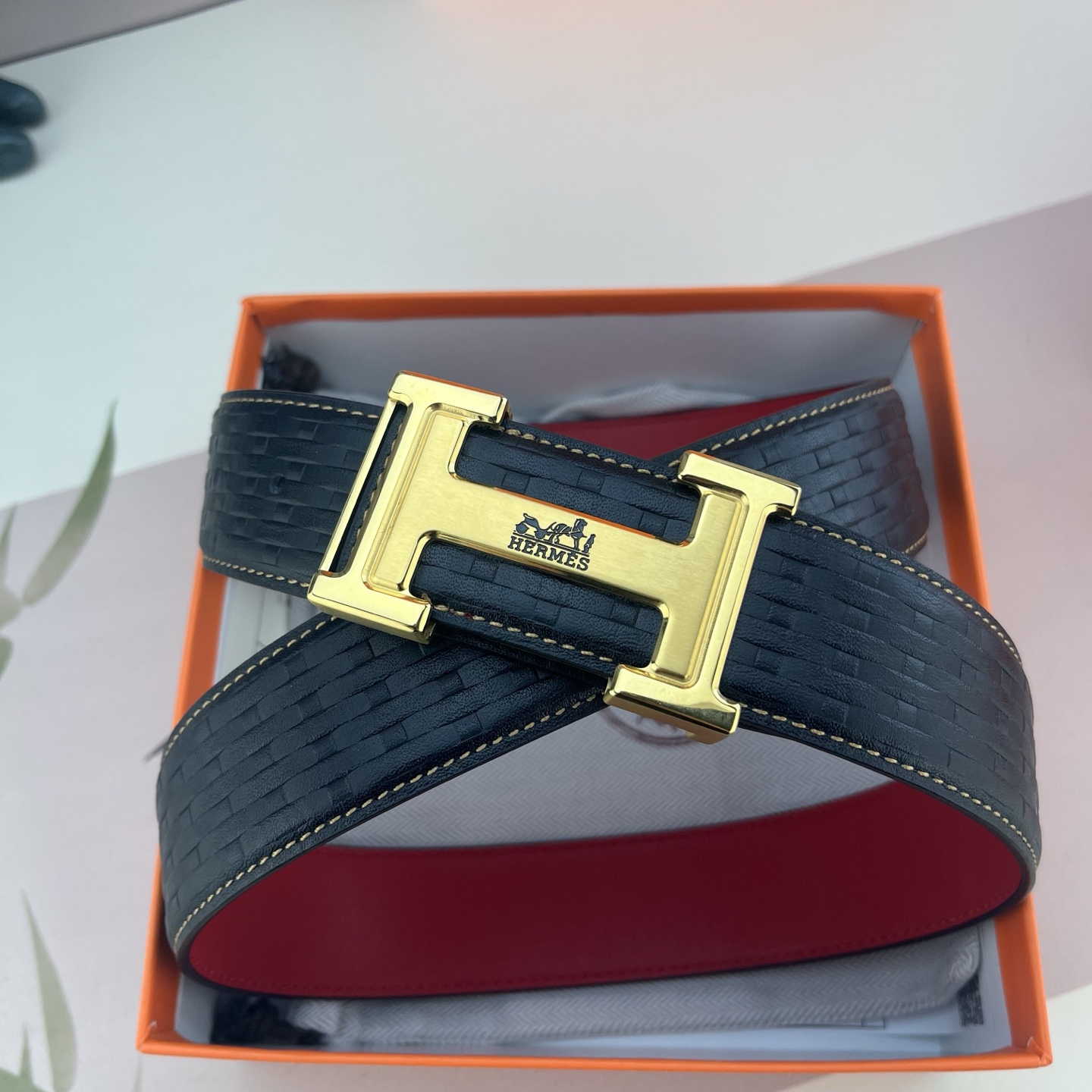 爱马仕💕 特种皮腰带系列 ，原厂五金精品不锈钢扣，手感柔软舒适 宽3.8CM。