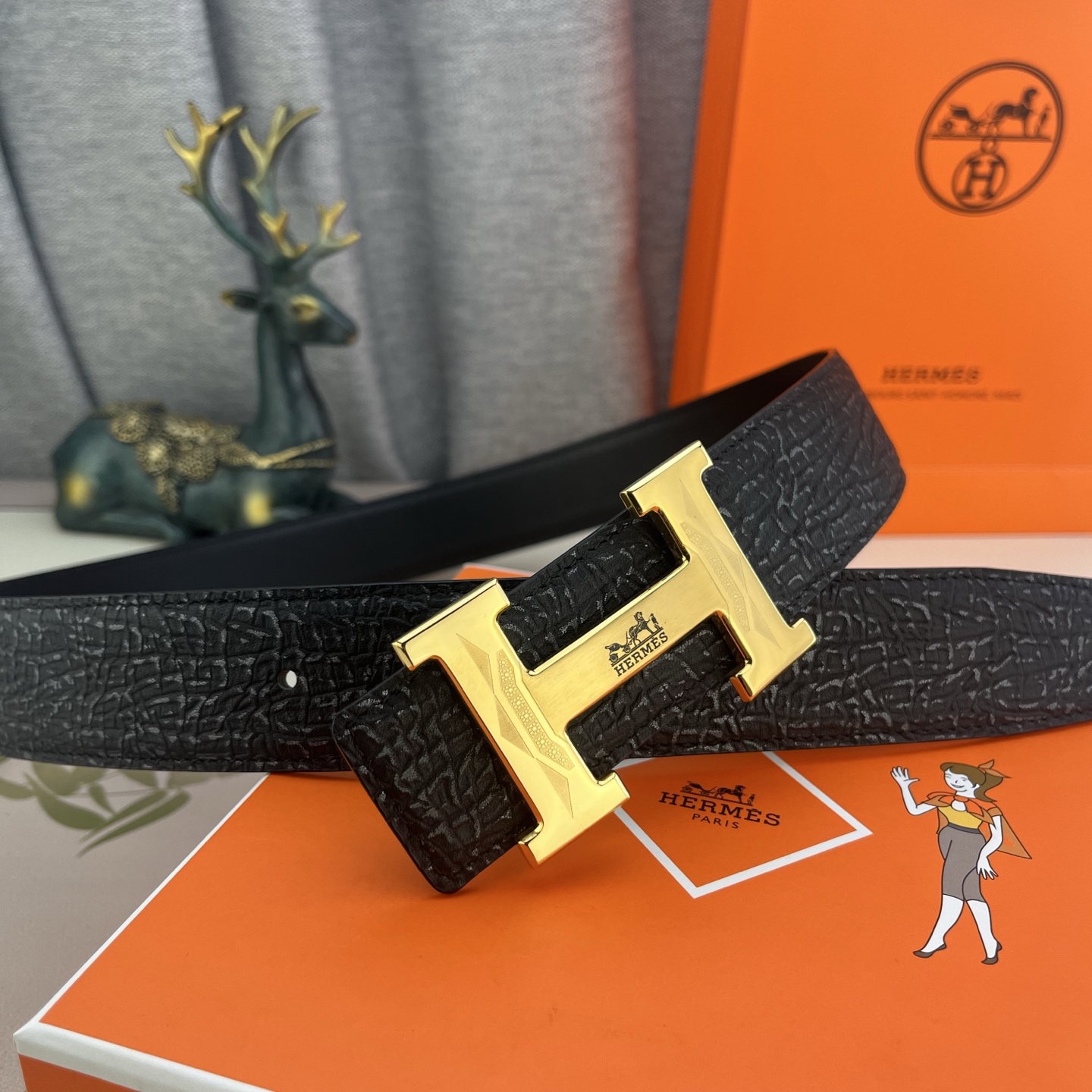 爱马仕💕 特种皮腰带系列 ，原厂五金精品不锈钢扣，手感柔软舒适 宽3.8CM。