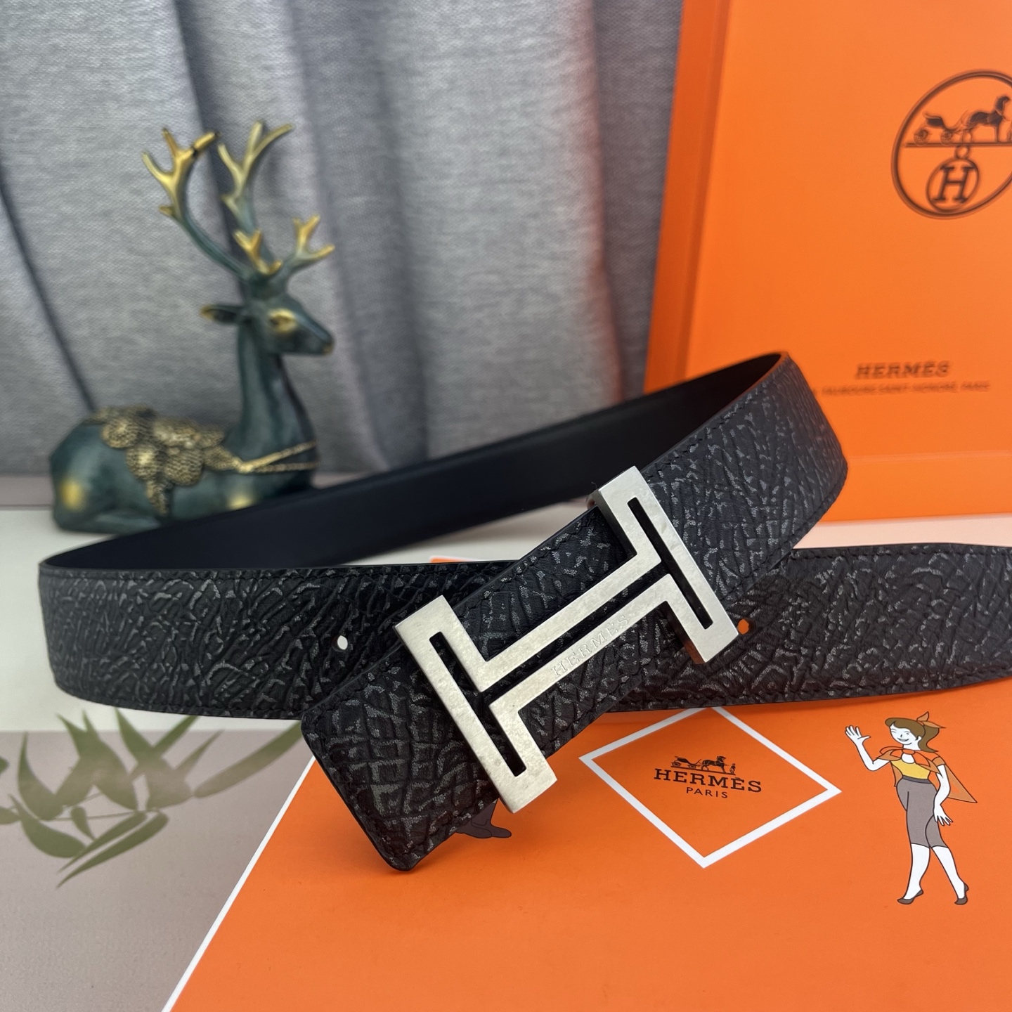 爱马仕💕 特种皮腰带系列 ，原厂五金精品不锈钢扣，手感柔软舒适 宽3.8CM。