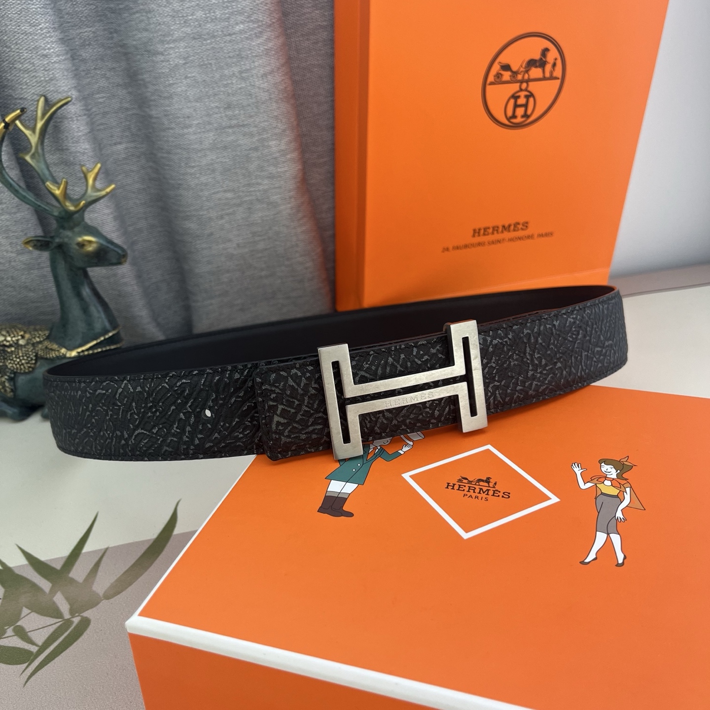 爱马仕💕 特种皮腰带系列 ，原厂五金精品不锈钢扣，手感柔软舒适 宽3.8CM。