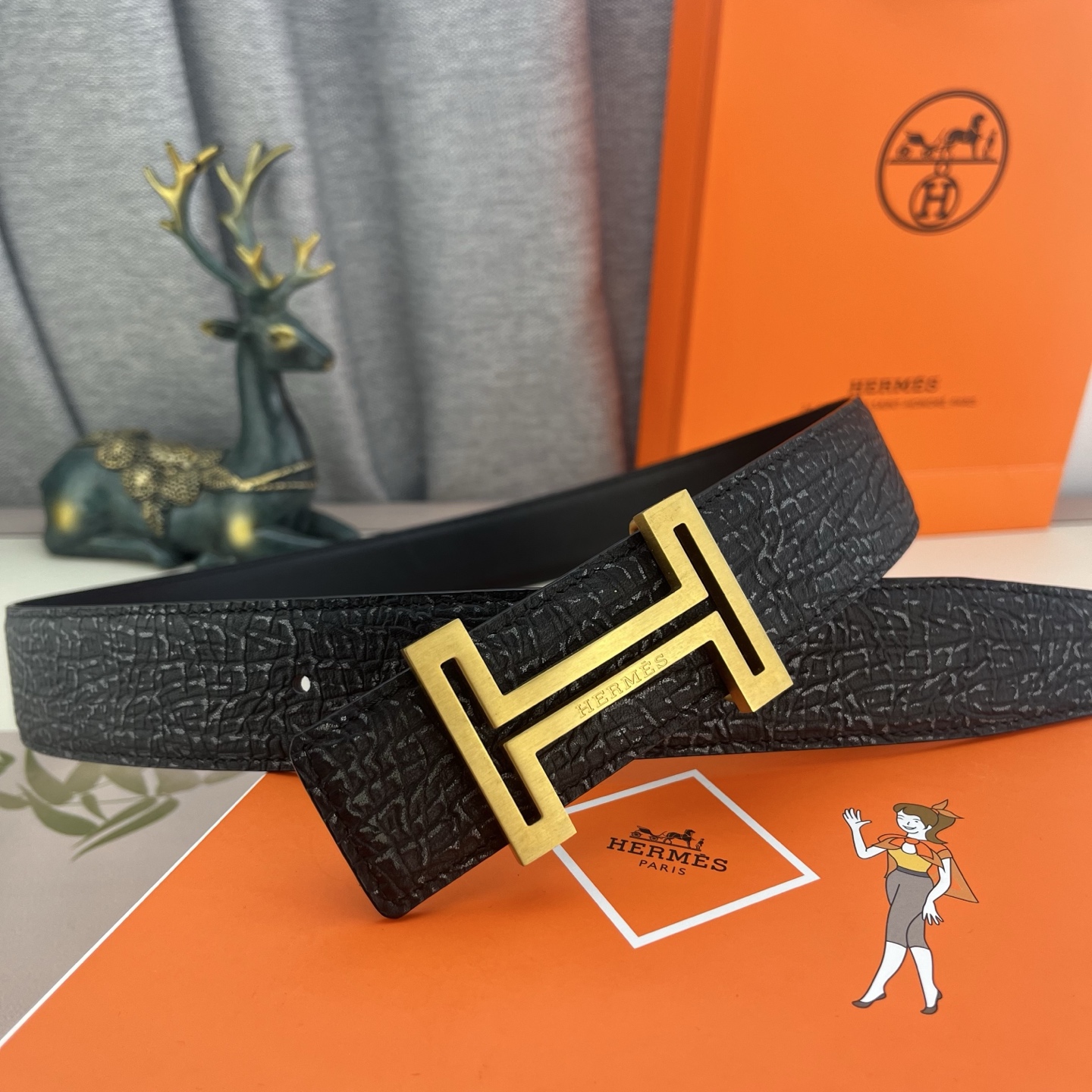 爱马仕💕 特种皮腰带系列 ，原厂五金精品不锈钢扣，手感柔软舒适 宽3.8CM。