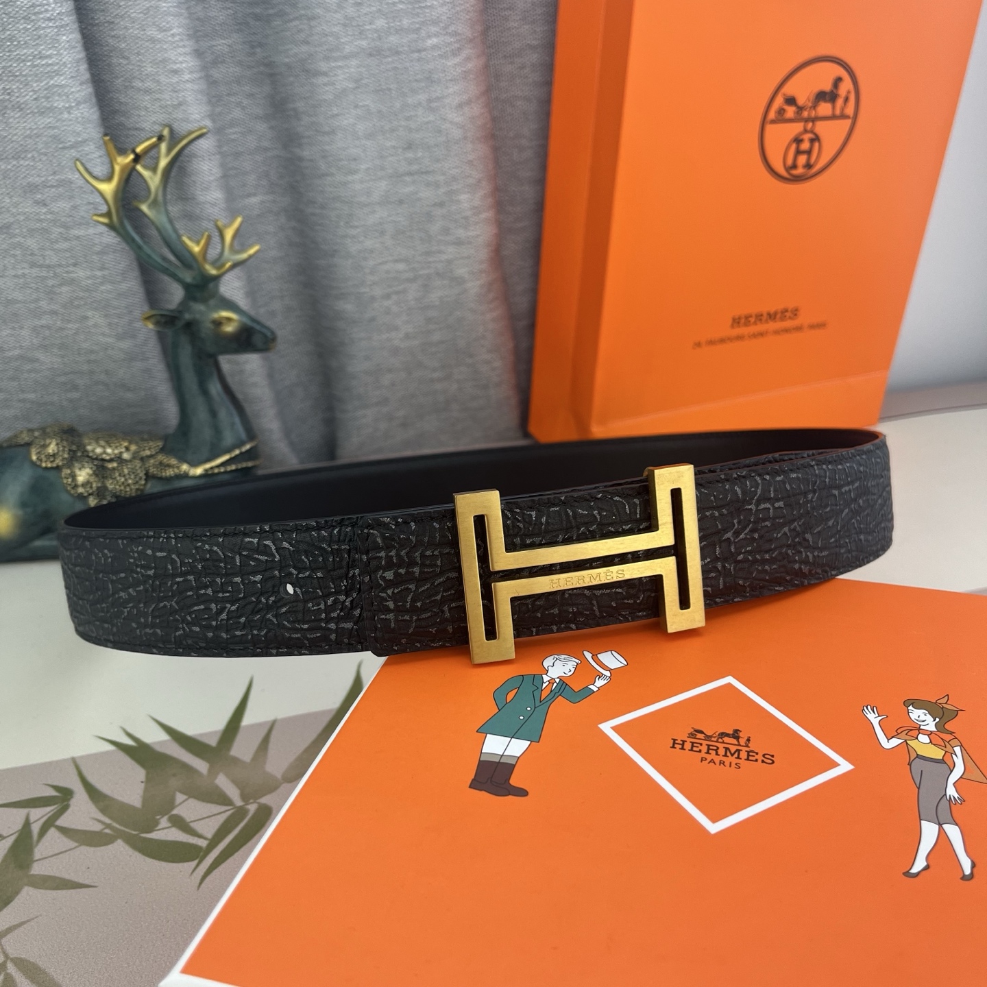 爱马仕💕 特种皮腰带系列 ，原厂五金精品不锈钢扣，手感柔软舒适 宽3.8CM。