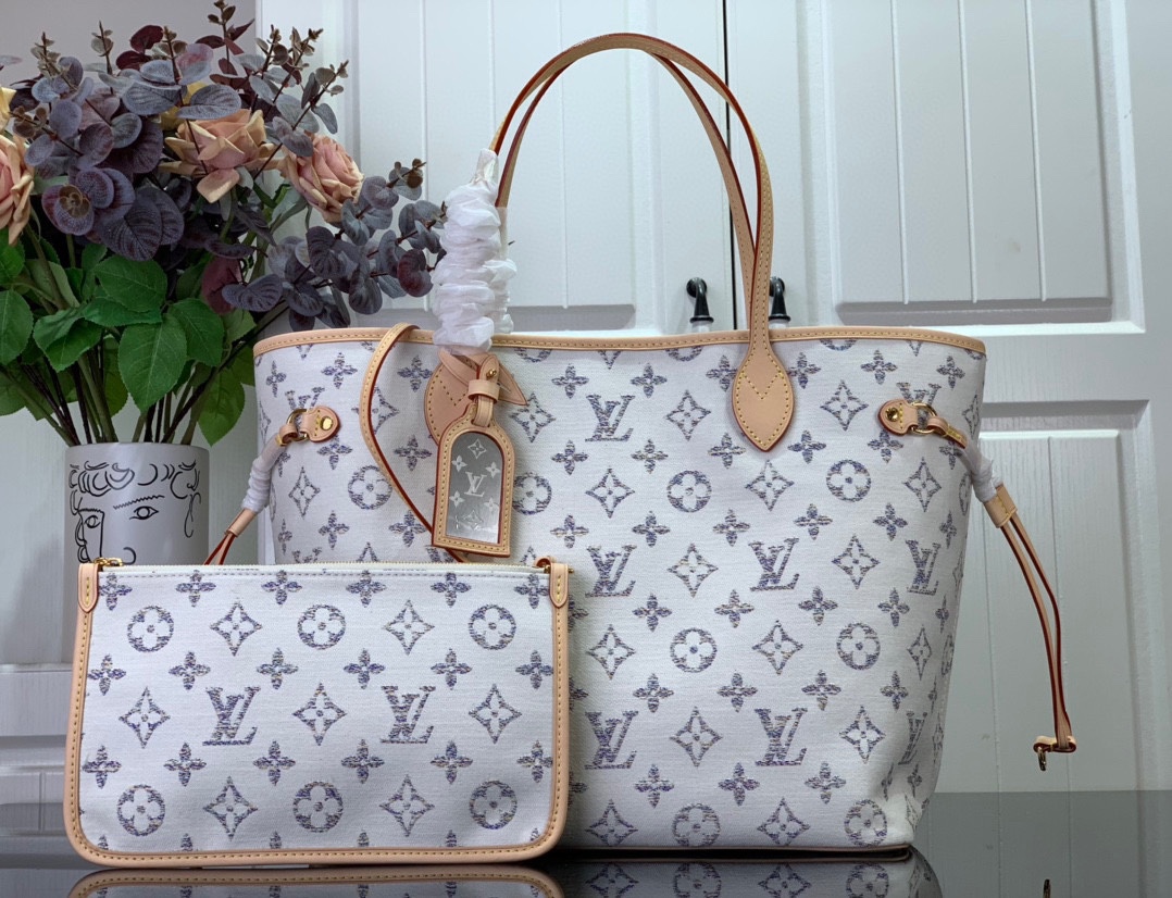 Louis Vuitton LV Neverfull Bolsos de mano Bolsos de Tote Cuero de vaca Tejidos M24905