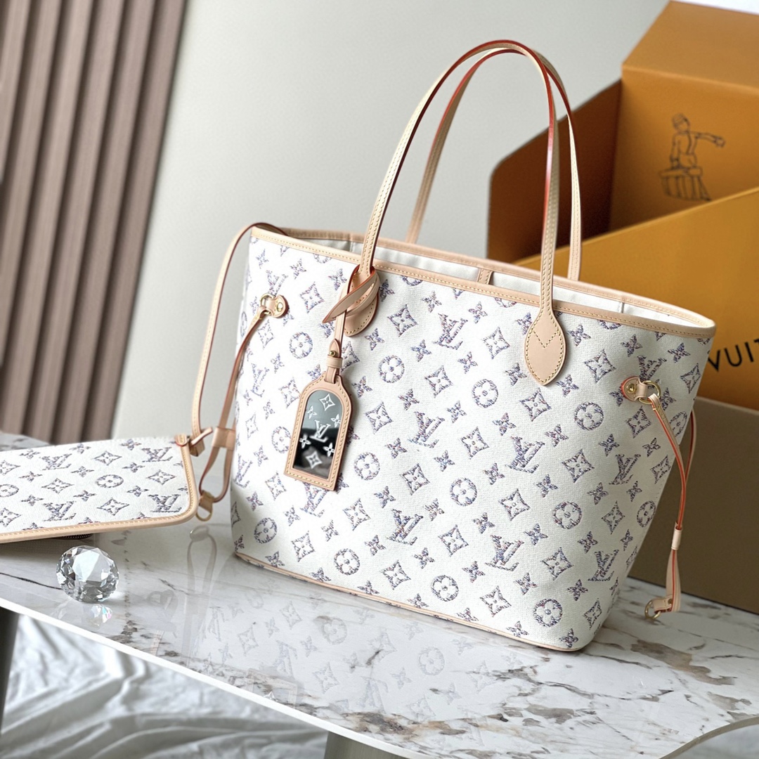 Louis Vuitton LV Neverfull Bolsos de mano Bolsos de Tote Acero completo M24905