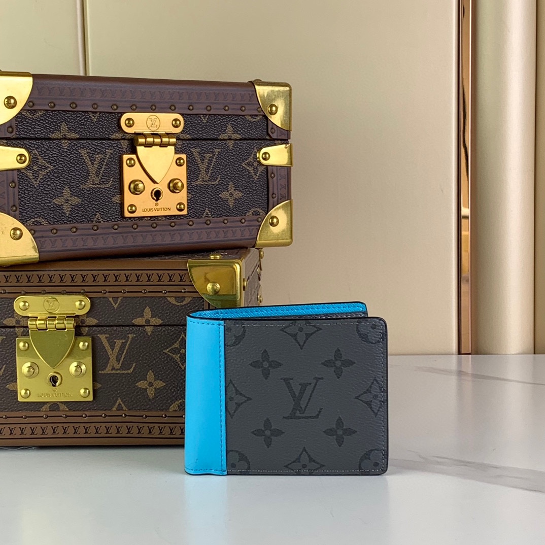 Louis Vuitton Dobry
 Portfel na karty Monogram Eclipse Płótno Skóra krowia M11468