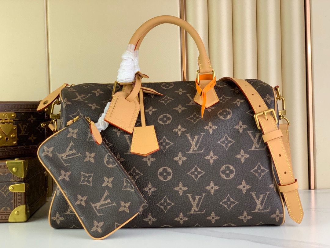 Louis Vuitton LV Speedy Bolsos de mano Azul Marrón Verde Naranja Rosa Morado Rojo Amarillo Impresión Lona Cuero de vaca Piel oveja M24417