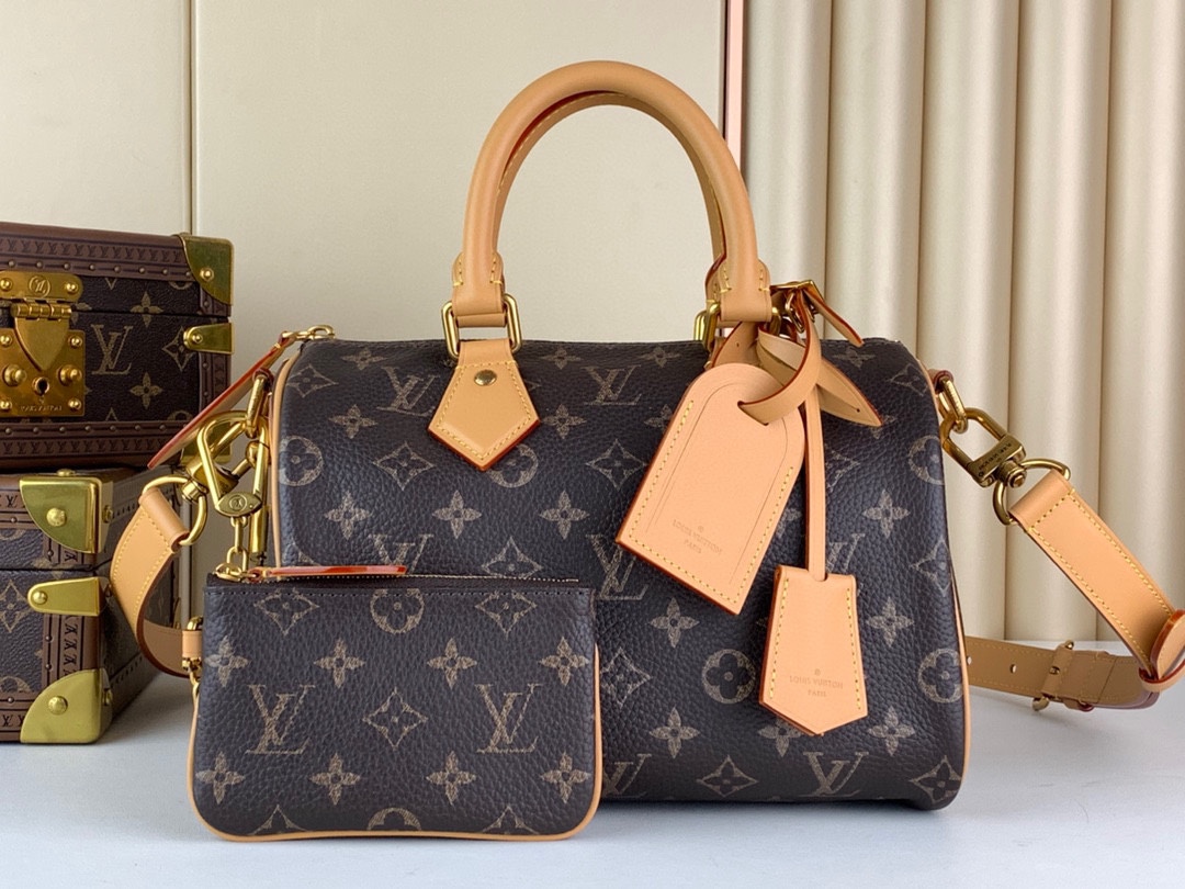 Louis Vuitton LV Speedy Bolsos de mano Azul Marrón Verde Rojo Amarillo Pulido Lona Cuero de vaca Piel oveja M24443