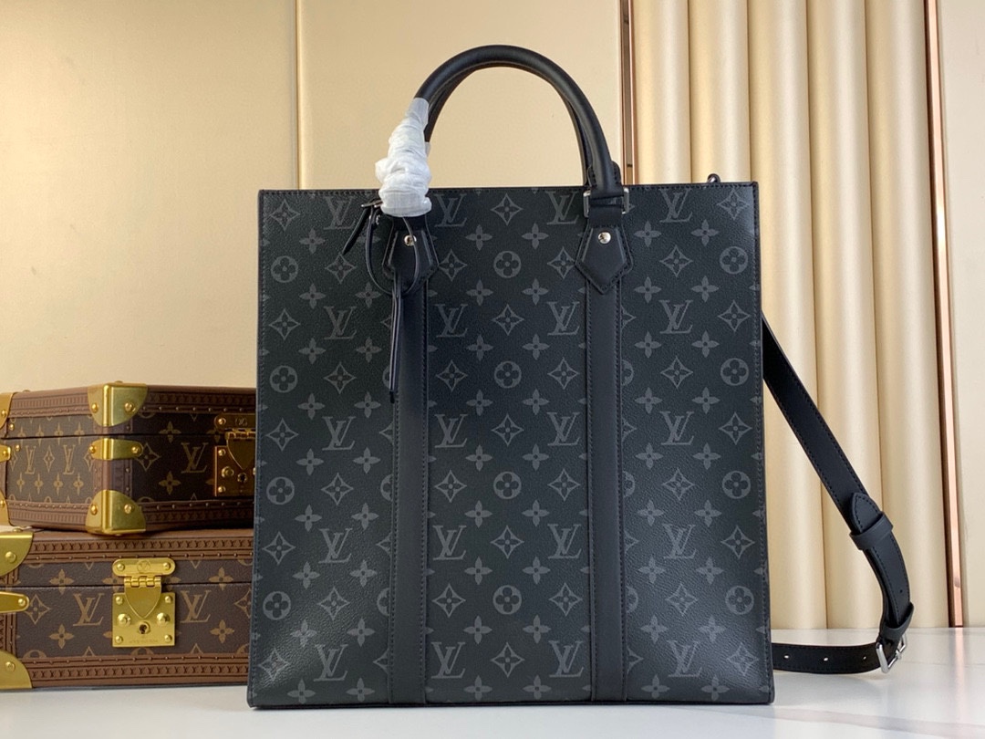 Cómo encontrar réplica de diseñador
 Louis Vuitton LV Sac Plat Bolsos Maletín Monogram Eclipse Lona M46452