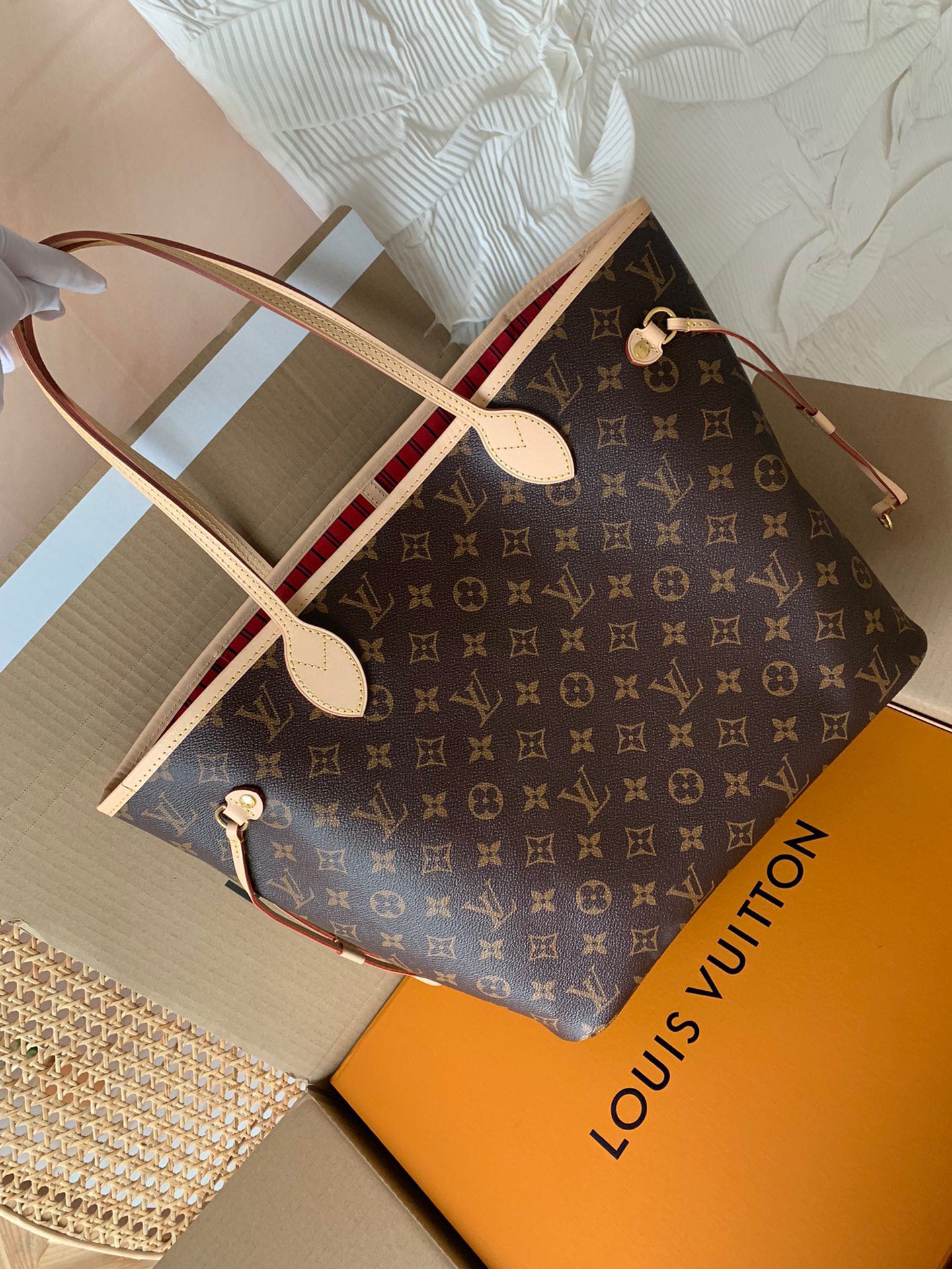 Louis Vuitton LV Neverfull Bolsos de mano Acero completo M41177