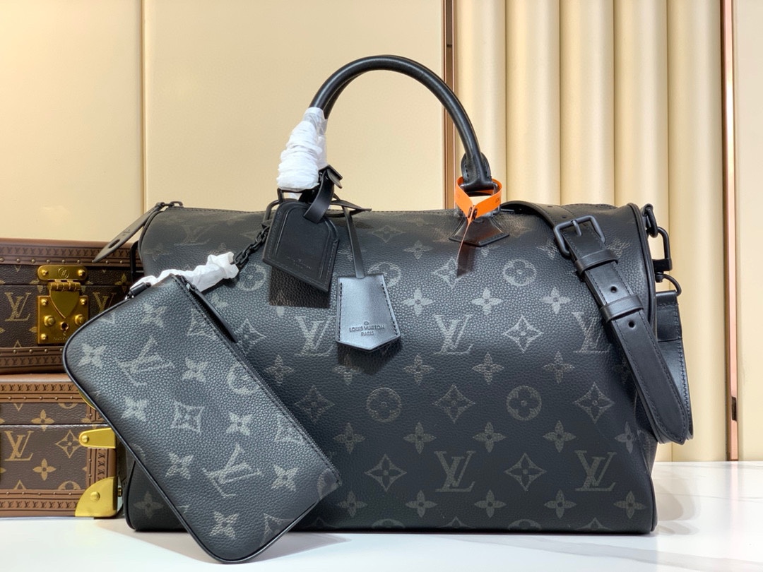 Louis Vuitton LV Speedy Bolsos de mano Las mejores marcas como
 Negro Pulido Lona Cuero de vaca Piel oveja M24419