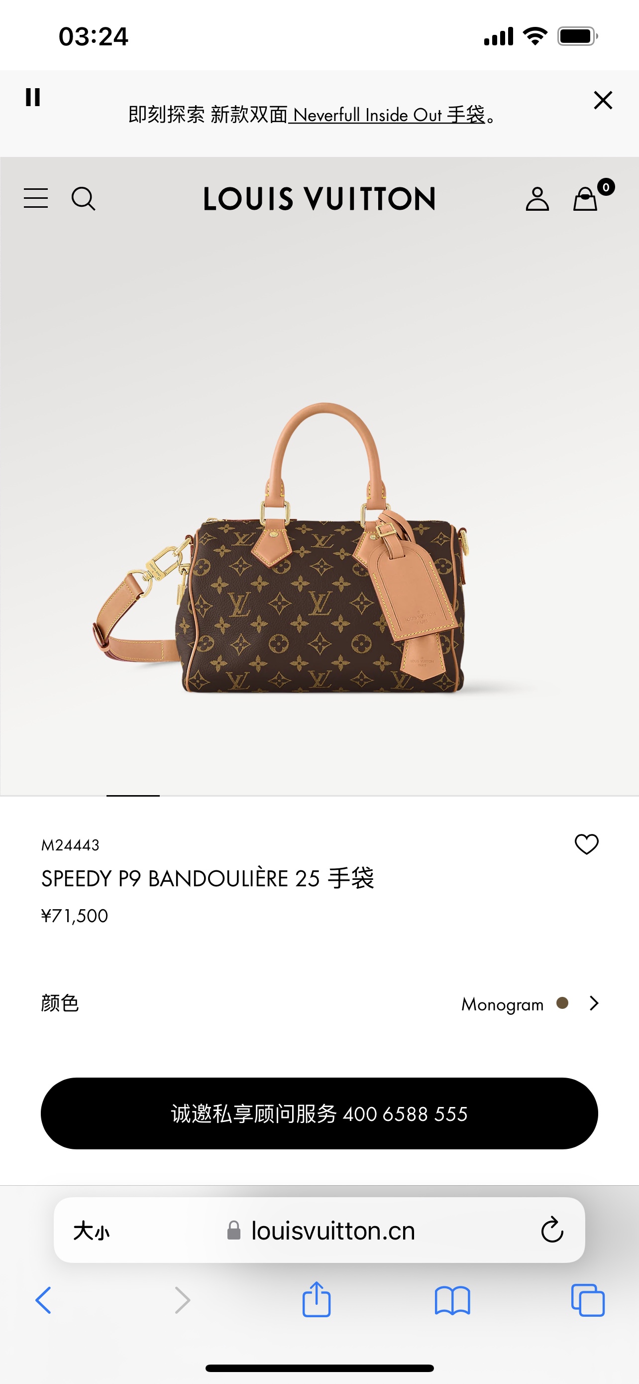 Louis Vuitton LV Speedy Bolsos de mano Acero completo M24443