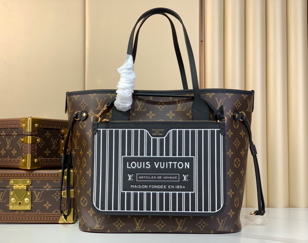 Louis Vuitton LV Neverfull Bolsos de mano Bolsos de Tote Negro Azul Marrón Rojo Amarillo Monogram Canvas Lona M13753