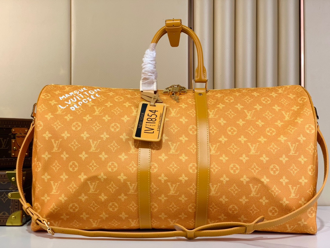 Tienda de lujo
 Louis Vuitton LV Keepall Bolsos de mensajero Bolsos de viaje Amarillo M13186