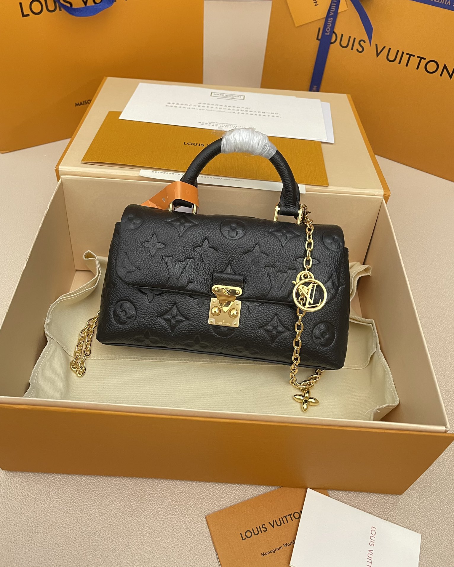 Louis Vuitton Bolsos de mano Negro Azul Blanco Empreinte​ Cadena M12144