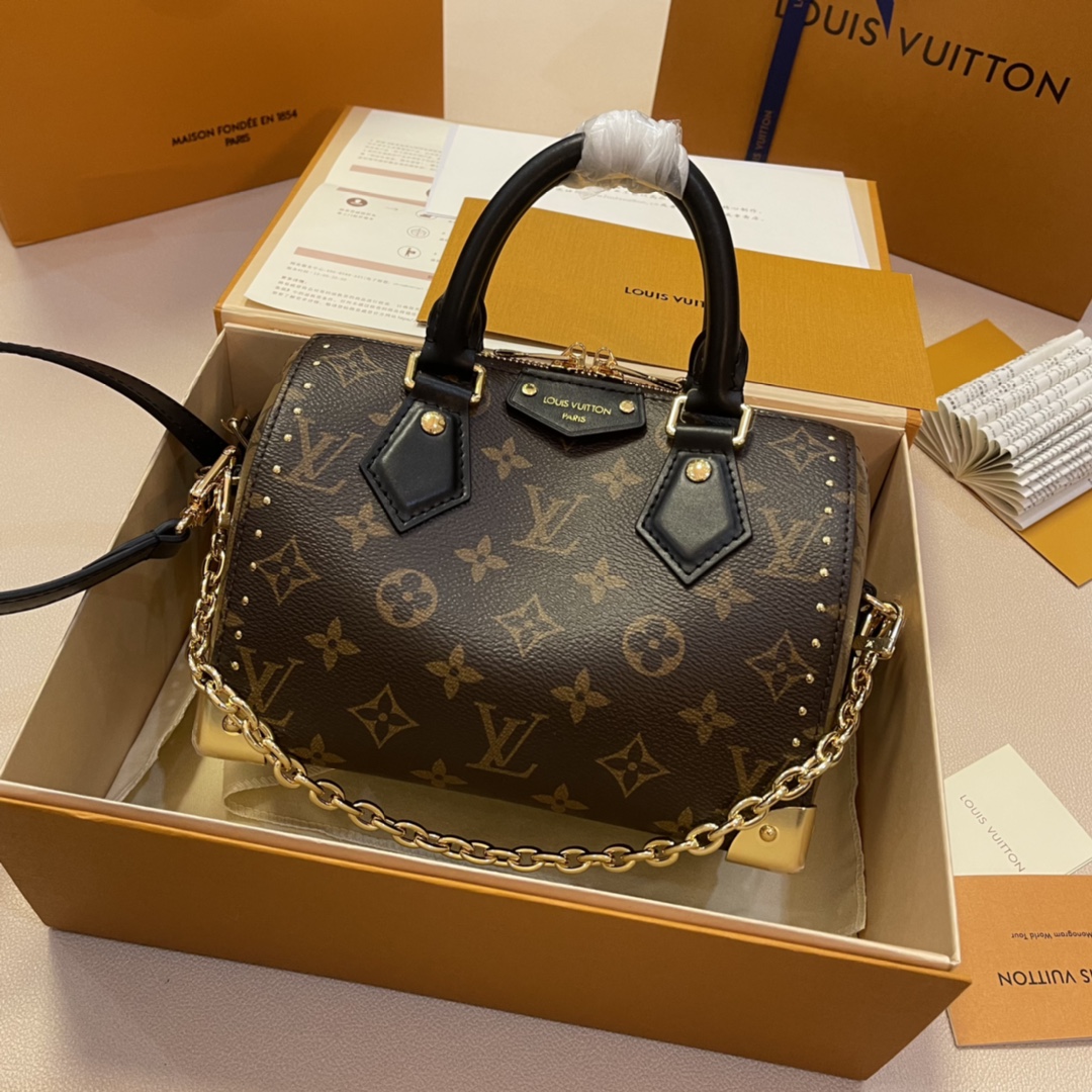 Louis Vuitton LV Speedy Bolsos de mano Monogram Canvas Lona Colección primavera Cadena M13146