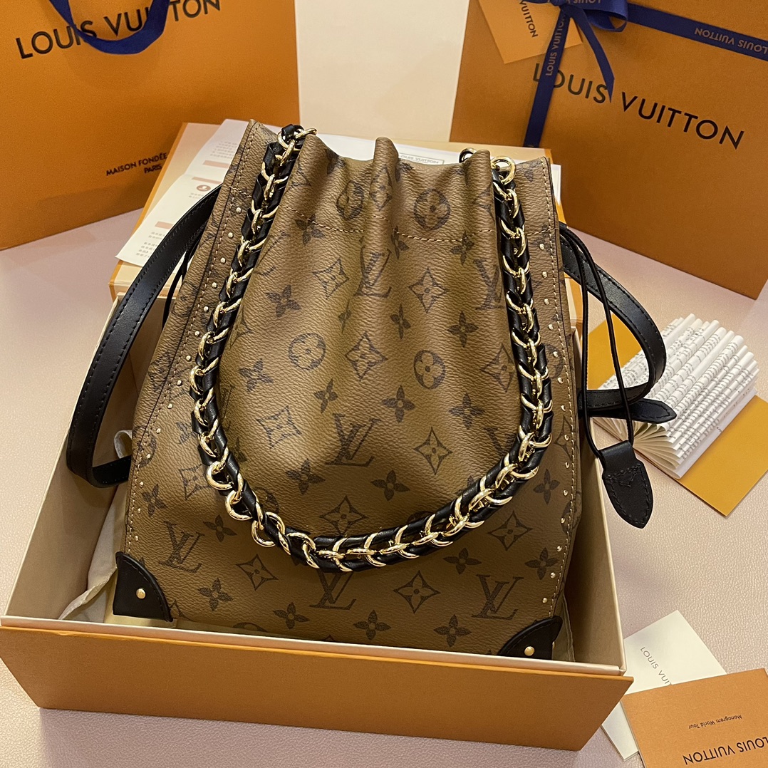 Louis Vuitton Bolsos de mano Diseñador de alta gama
 Tejido Monogram Reverse Lona Colección primavera Cadena M13324