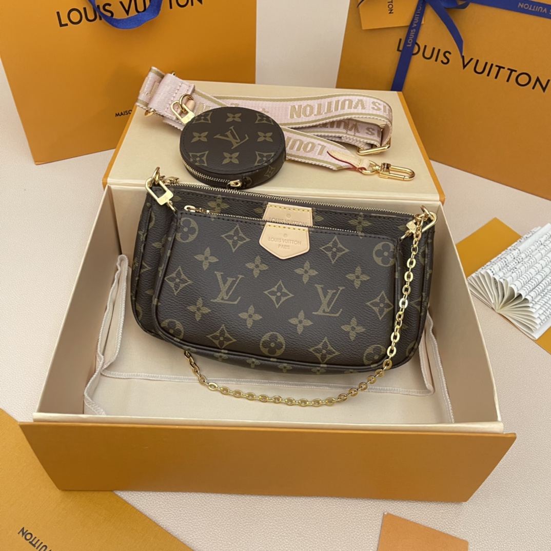 Louis Vuitton Multi Pochette Accessories Monogram Canvas Crossbody Bag 1 i1731821432 332 8