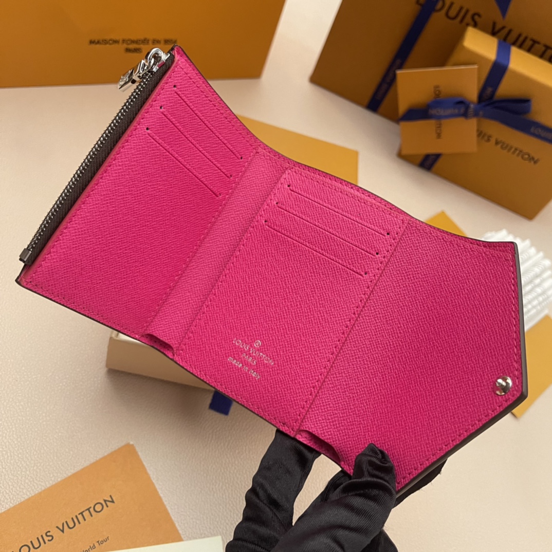 Louis Vuitton Victorine Wallet - Monogram Canvas with Pink Leather 5 i1732801195 348 1