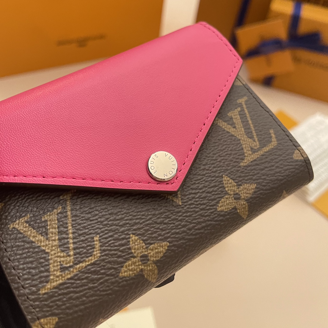 Louis Vuitton Victorine Wallet - Monogram Canvas with Pink Leather 4 i1732801195 6810 2