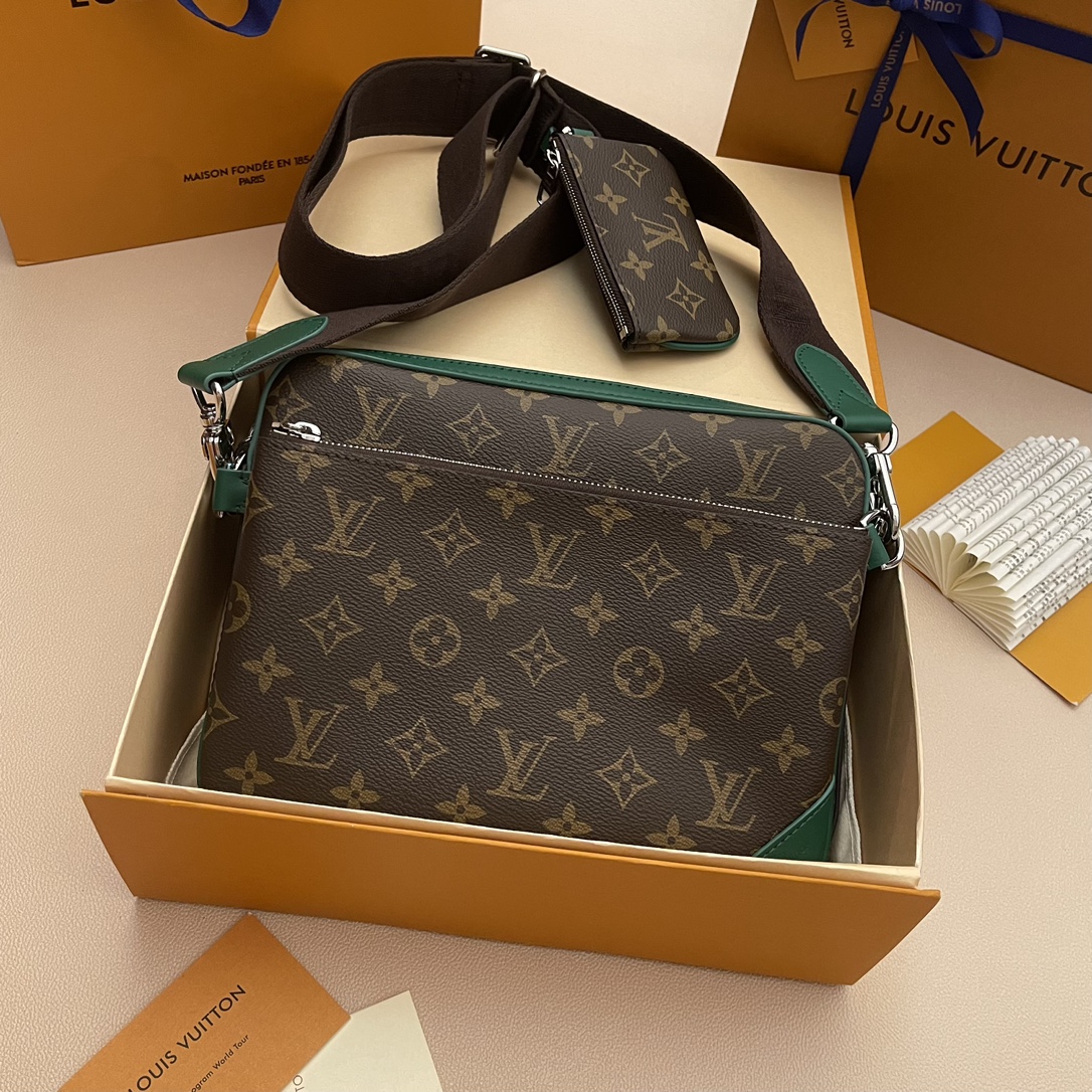 Louis Vuitton Trio Messenger Bag Monogram Macassar Canvas with Leather Trim 1 i1733321307 3393 4