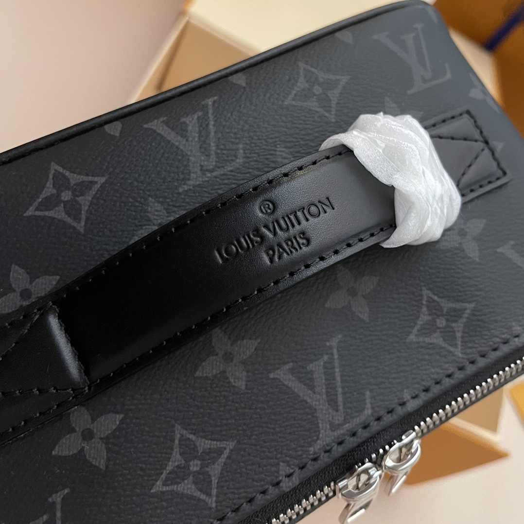Louis Vuitton Toiletry Bag 26 with Monogram Shadow, Black Leather 5 i1733490347 2557 4