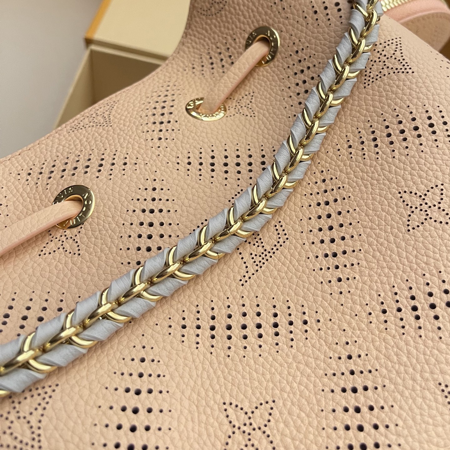 Louis Vuitton Bella Bucket Bag in Mahina Leather with Chain Detail 4 i1741274410959 626 0 2