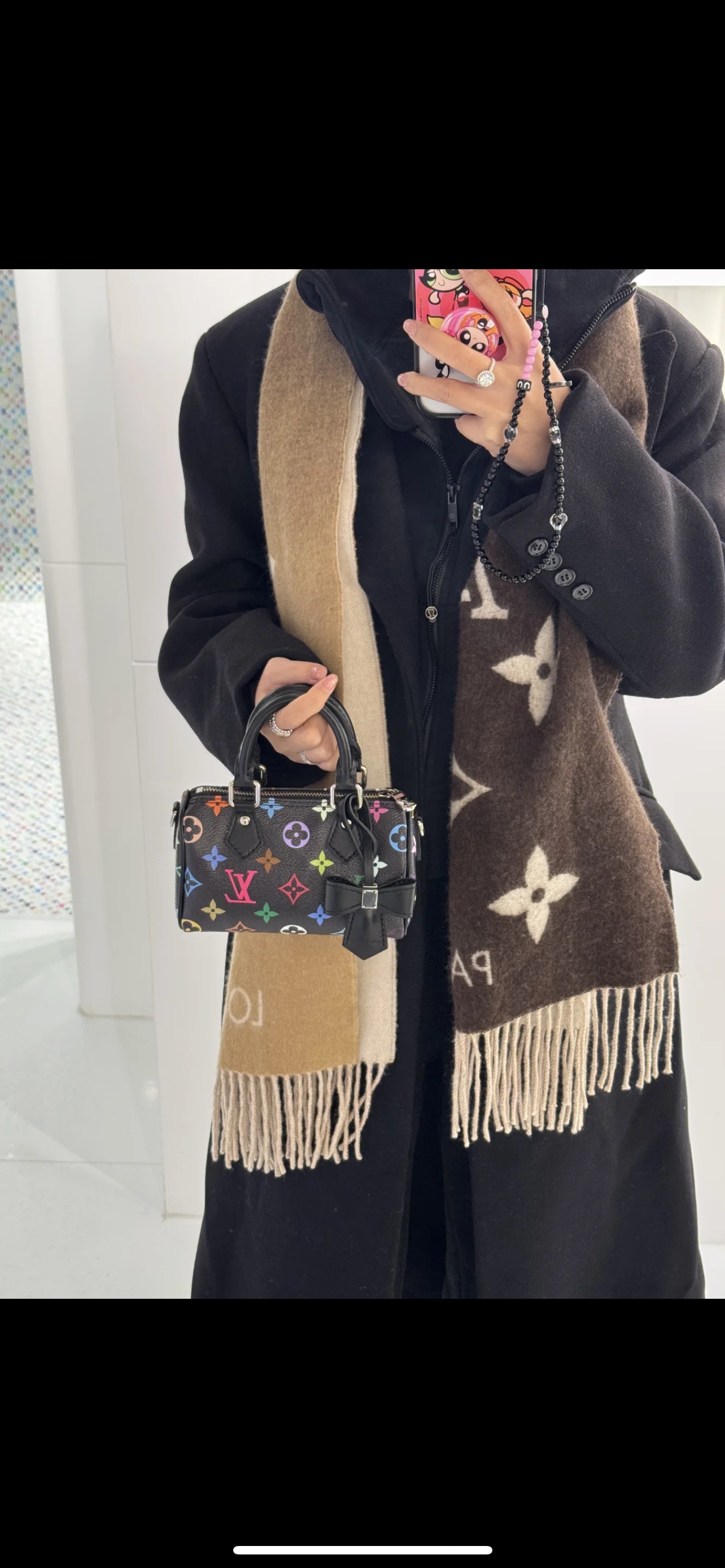 Louis Vuitton Speedy Nano Bag Black Multicolor Monogram, Stylish Handbag