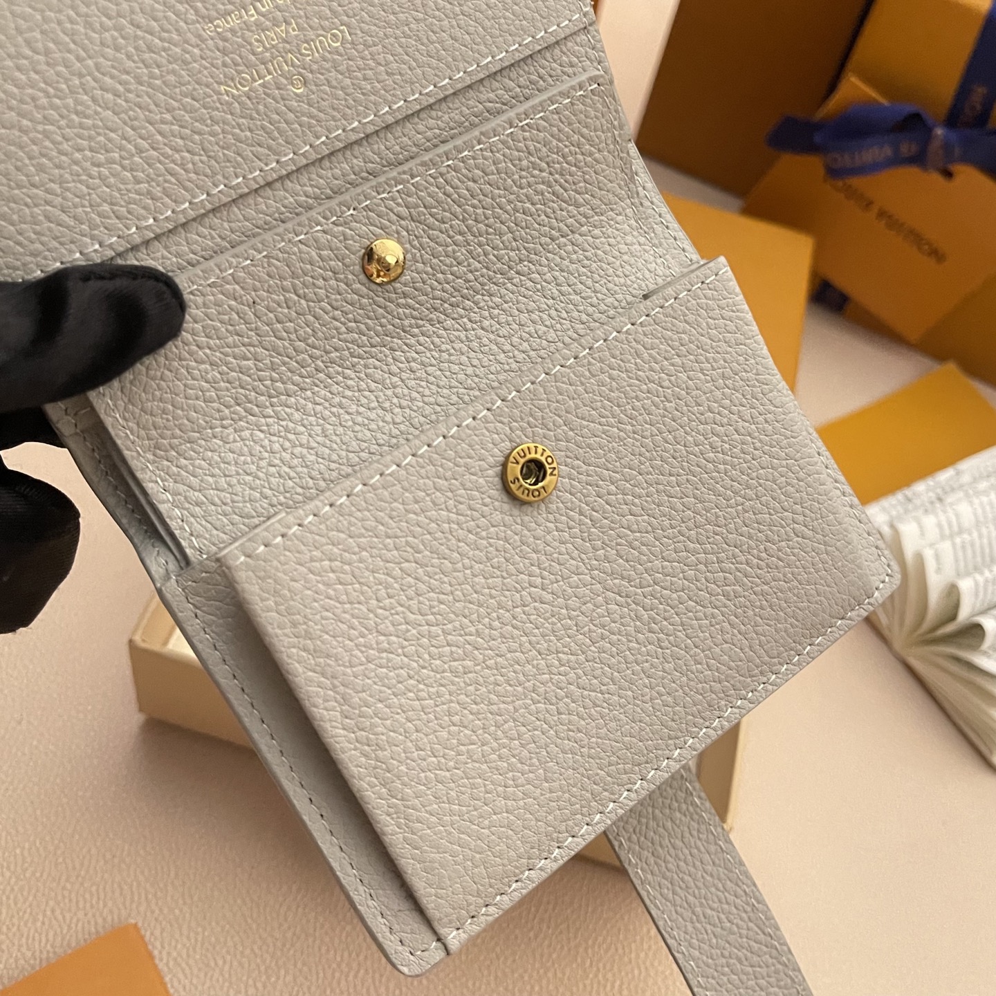 Louis Vuitton Low Key Compact Wallet in Leather with Golden Lock 8 i1742479043396 442 0 7