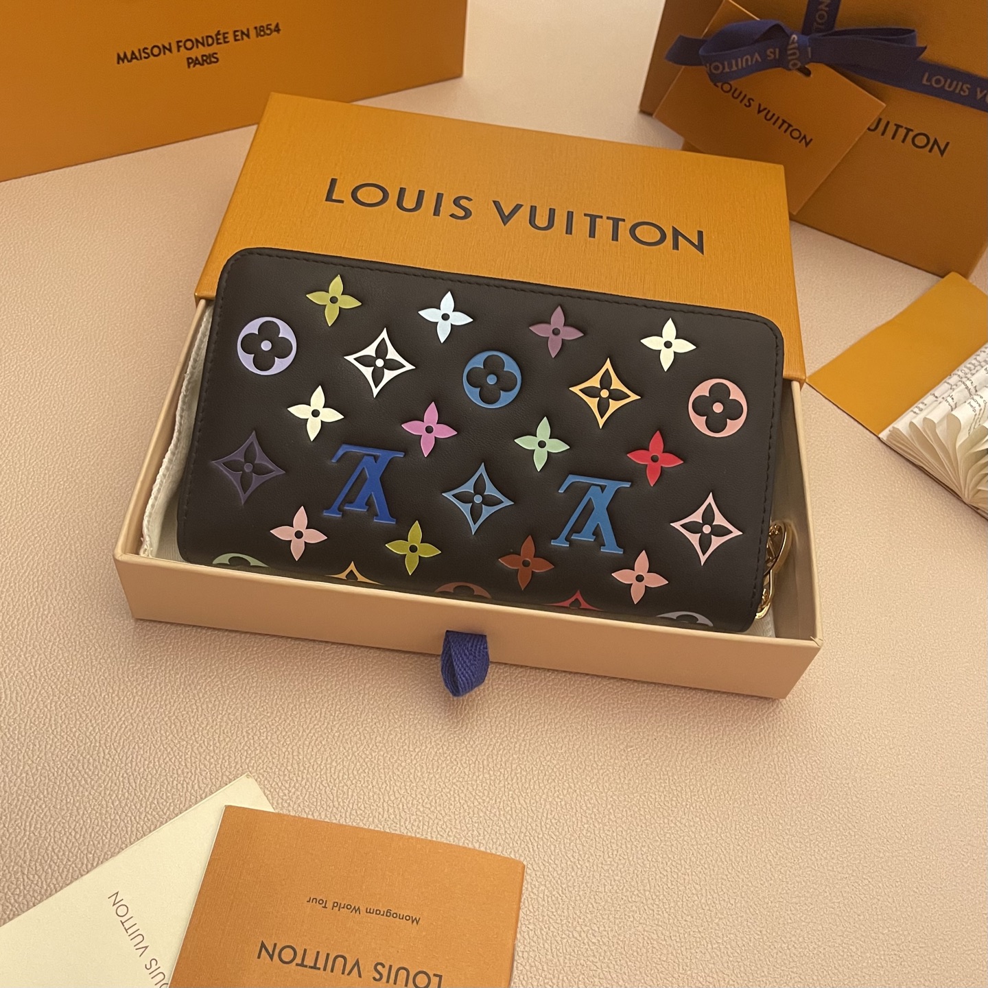Louis Vuitton Zippy Wallet Monogram Embossed Leather Black/Multi-color 2 i1742751208295 8317 0 1