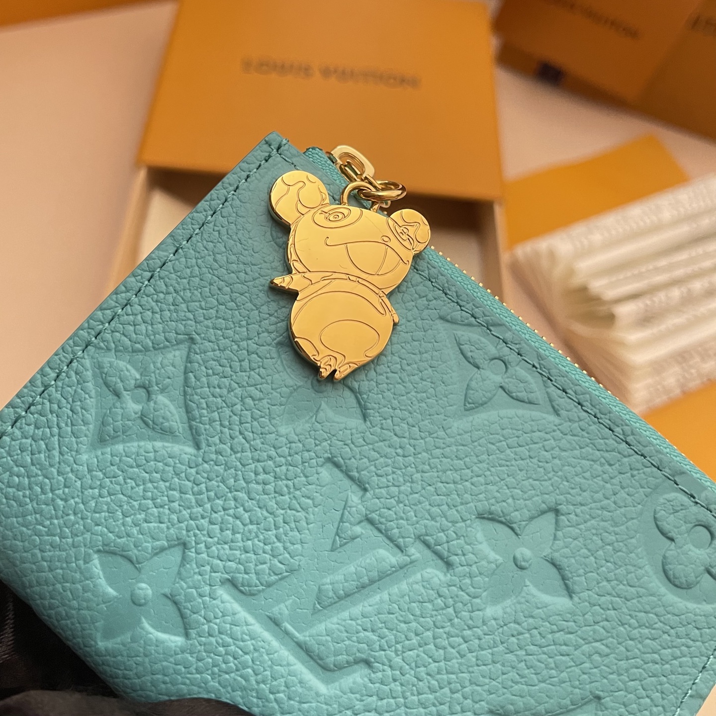Louis Vuitton Takashi Compact Wallet Blue Monogram Leather 4 i1742752799896 2907 0 6