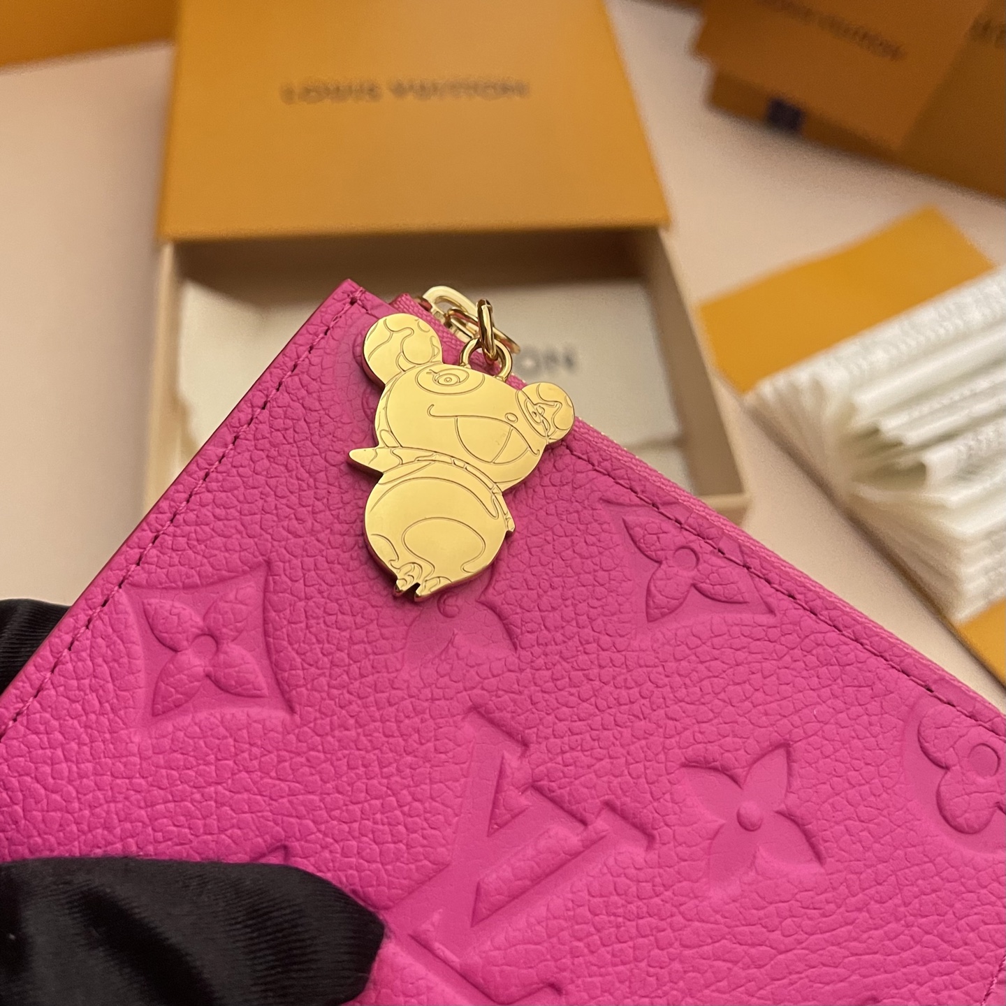Louis Vuitton Pink Leather Compact Wallet with Butterfly Charm 4 i1742753132003 6330 0 3